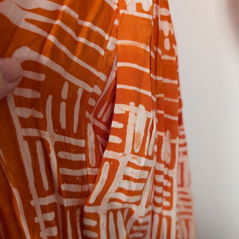 NWT Busayo Orange & White Pattern Long Sleeve Dele Maxi Dress Size M - Picture 6 of 8